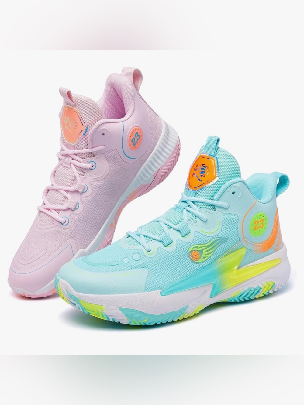 Light Pink & Aqua Women's Athletic Sneakers - Stylish Comfort